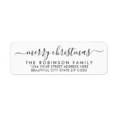 Schwarz-weißes Script-Rücksendeadresse (Vorne)