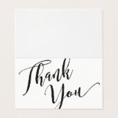 Schwarz-weißes Script Schriftart Kalligraphie Viel Visitenkarten (Außenseite Aufgefaltet)