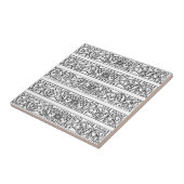 Schwarz-weißes Scroll-Muster für die Blätterlebe D Fliese (Seite)