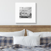 Schwarz-weißes Segelschiff Schooner Leinwanddruck (Insitu (Schlafzimmer))
