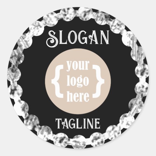 Schwarz-weißes Siegel mit Logo-Markenbezeichnung Runder Aufkleber (Vorderseite)