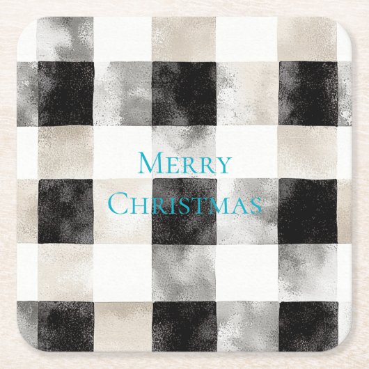 Schwarz-weißes Silber Rustikale Streifen Weihnacht Rechteckiger Pappuntersetzer (Vorderseite)