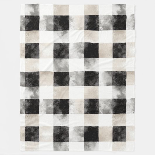 Schwarz-weißes Silber Rustikales Weihnachten Fleecedecke (Vorderseite)