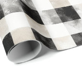 Schwarz-weißes Silber Rustikales Weihnachten Geschenkpapier (Rolleneckpunkt)