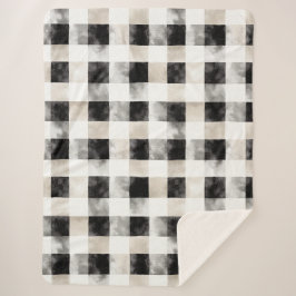 Schwarz-weißes Silber Rustikales Weihnachten Sherpadecke