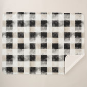 Schwarz-weißes Silber Rustikales Weihnachten Sherpadecke (Vorderseite (Horizontal))