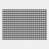 Schwarz-weißes Silver Gold Kariert Geschenkpapier Set (Vorderseite)