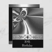 Schwarz-weißes Silver von Metal Chrome 30. Einladung (Vorne/Hinten)