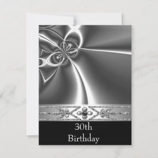Schwarz-weißes Silver von Metal Chrome 30. Einladung