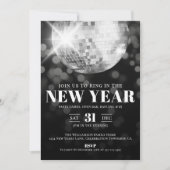 Schwarz-weißes Silvesterfest-Party Einladung (Vorderseite)