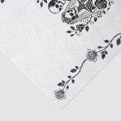 Schwarz-weißes Skelett Rose Weinroute Mendrisiotto Seidenpapier (Ausschnitt)