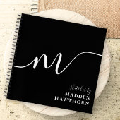 Schwarz-weißes Sketchbuch für moderne Monogram-Kal Notizblock