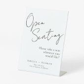 Schwarz-weißes Skript Elegante Hochzeit Open Seati Sockelschild