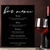 Schwarz-weißes Skript: Formales Hochzeitmenü für B Poster