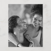 Schwarz-weißes Skript-Foto Einladung (Rückseite)