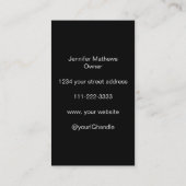 Schwarz-weißes Skript-Foto Makeup Visitenkarte (Rückseite)