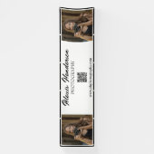 Schwarz-weißes Skript-QR-Code Minimalistische Bühn Banner (Vertikal)