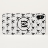 Schwarz-weißes Skull Halloween-Personalisiert-Mono Case-Mate iPhone Hülle (Rückseite (Horizontal))