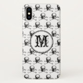 Schwarz-weißes Skull Halloween-Personalisiert-Mono Case-Mate iPhone Hülle (Rückseite)