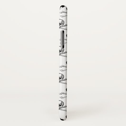 Schwarz-weißes Skull Halloween-Personalisiert-Mono Case-Mate iPhone Hülle (Hinten/Rechts)