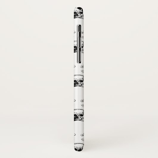 Schwarz-weißes Skull Halloween-Personalisiert-Mono Case-Mate iPhone Hülle (Hinten/Links)