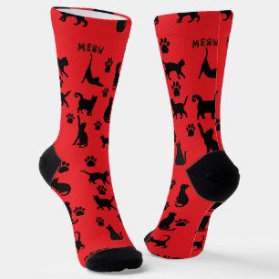 Schwarz-weißes Smoking-Katze-Socken-Geschenk Socken
