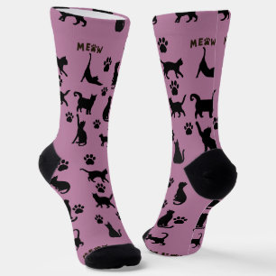 Schwarz-weißes Smoking-Katze Socken-Geschenk Socken