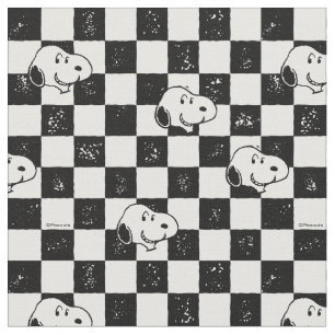 Schwarz-weißes Snoopy-Schachbrettmuster Stoff