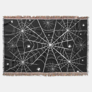 Schwarz-weißes Spinnennetz-Muster gothisch-spooky Decke