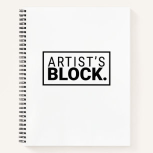 Schwarz-weißes Spiralnotizbuch "Artist's Block" Notizblock