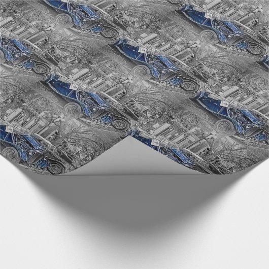 "Schwarz-weißes" Spritzen "klassischen Magnesiums" Geschenkpapier (Ecke)