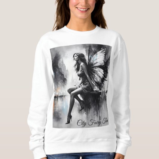 Schwarz-weißes städtisches Leben surreal Märchen S Sweatshirt (Vorderseite)