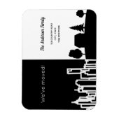 Schwarz-weißes Stadtland, das wir umgezogen haben Magnet (Vertikal)