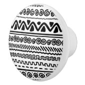 Schwarz-weißes Stammes Muster Badezimmerknopf Kera Keramikknauf (Rechts)