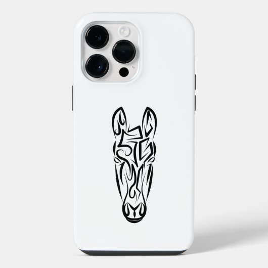 Schwarz-weißes Stammespferd iPhone Hülle (Rückseite)
