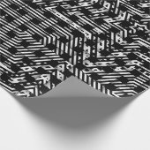 Schwarz-weißes Star Wrave Papier Geschenkpapier (Ecke)