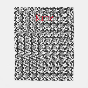 Schwarz-weißes Strahlungsmuster Thunder_Cove Fleecedecke