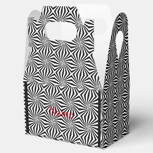 Schwarz-weißes Strahlungsmuster Thunder_Cove Geschenkschachtel (Geöffnet)