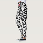 Schwarz-weißes Strahlungsmuster Thunder_Cove Leggings (Links)