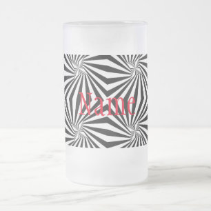 Schwarz-weißes Strahlungsmuster Thunder_Cove Mattglas Bierglas