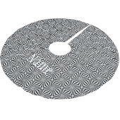 Schwarz-weißes Strahlungsmuster Thunder_Cove Polyester Weihnachtsbaumdecke (Schrägansicht)