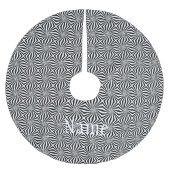 Schwarz-weißes Strahlungsmuster Thunder_Cove Polyester Weihnachtsbaumdecke (Vorderseite)