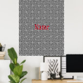 Schwarz-weißes Strahlungsmuster Thunder_Cove Poster (Heimbüro)