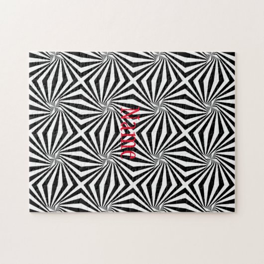 Schwarz-weißes Strahlungsmuster Thunder_Cove Puzzle (Horizontal)