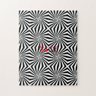 Schwarz-weißes Strahlungsmuster Thunder_Cove Puzzle