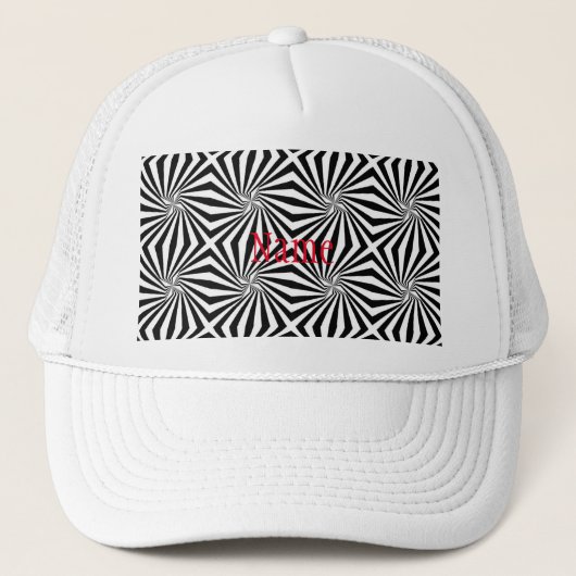 Schwarz-weißes Strahlungsmuster Thunder_Cove Truckerkappe (Vorderseite)