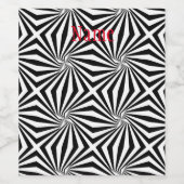 Schwarz-weißes Strahlungsmuster Thunder_Cove Weinetikett (Einzelnes Label)