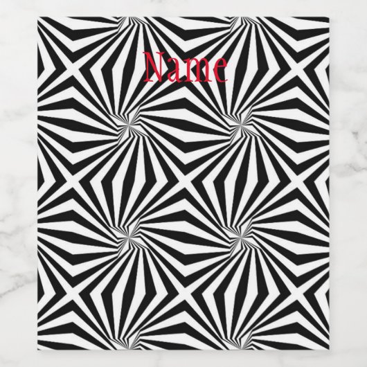 Schwarz-weißes Strahlungsmuster Thunder_Cove Weinetikett (Einzelnes Label)