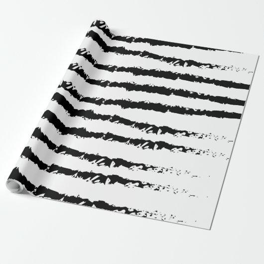 Schwarz-weißes Streifen Geschenkpapier (Ungerollt)