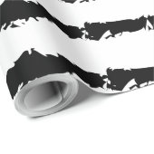 Schwarz-weißes Streifen Geschenkpapier (Rolleneckpunkt)